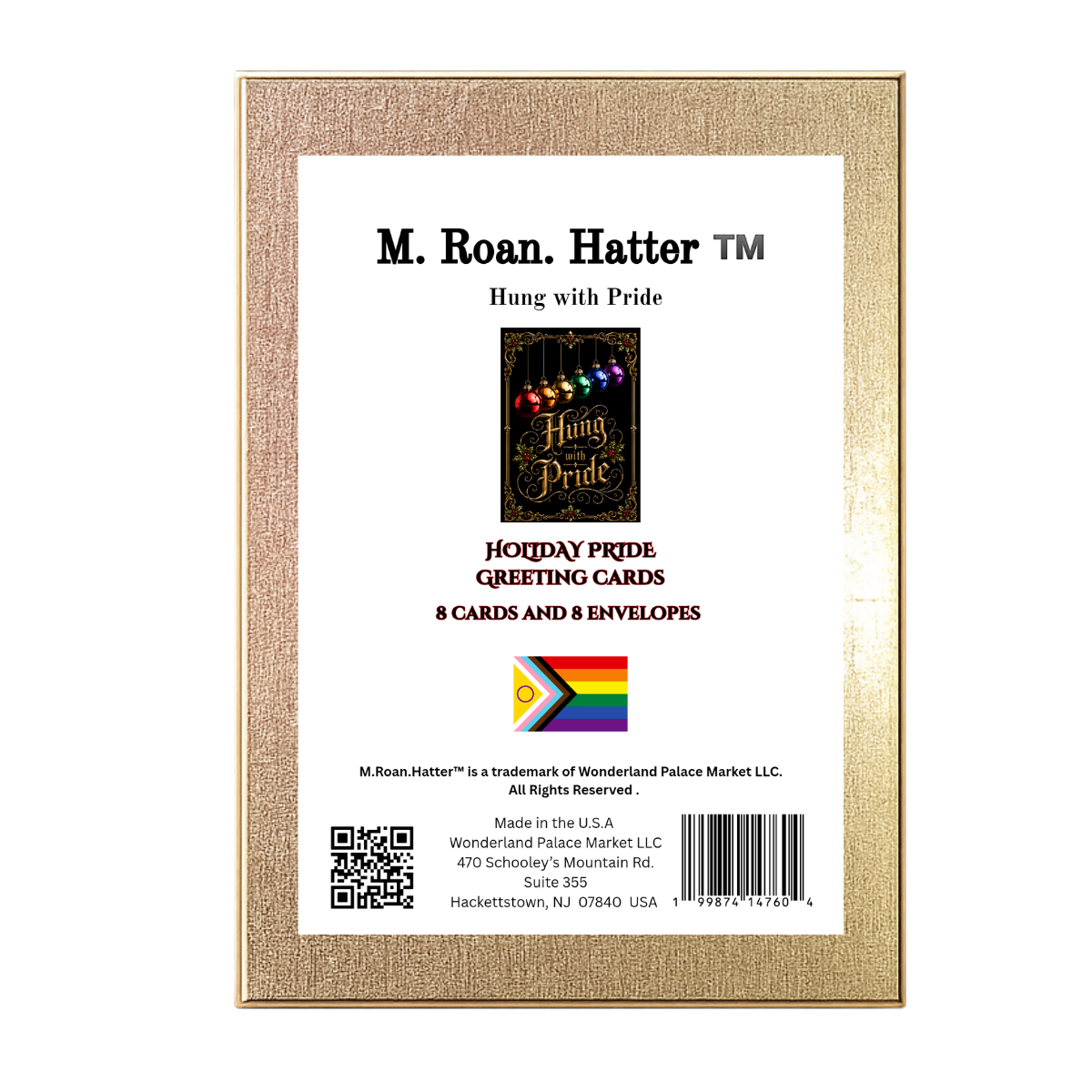 Hung With Pride Holiday Cards – Rainbow Ornament Christmas Set (8 Pack)