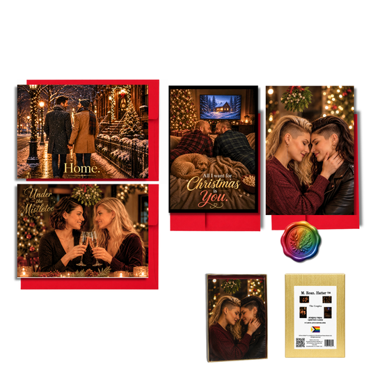 The Couples Pride Holiday Cards – LGBTQ+ Couples Christmas Set (8 Cards, 4 Designs)