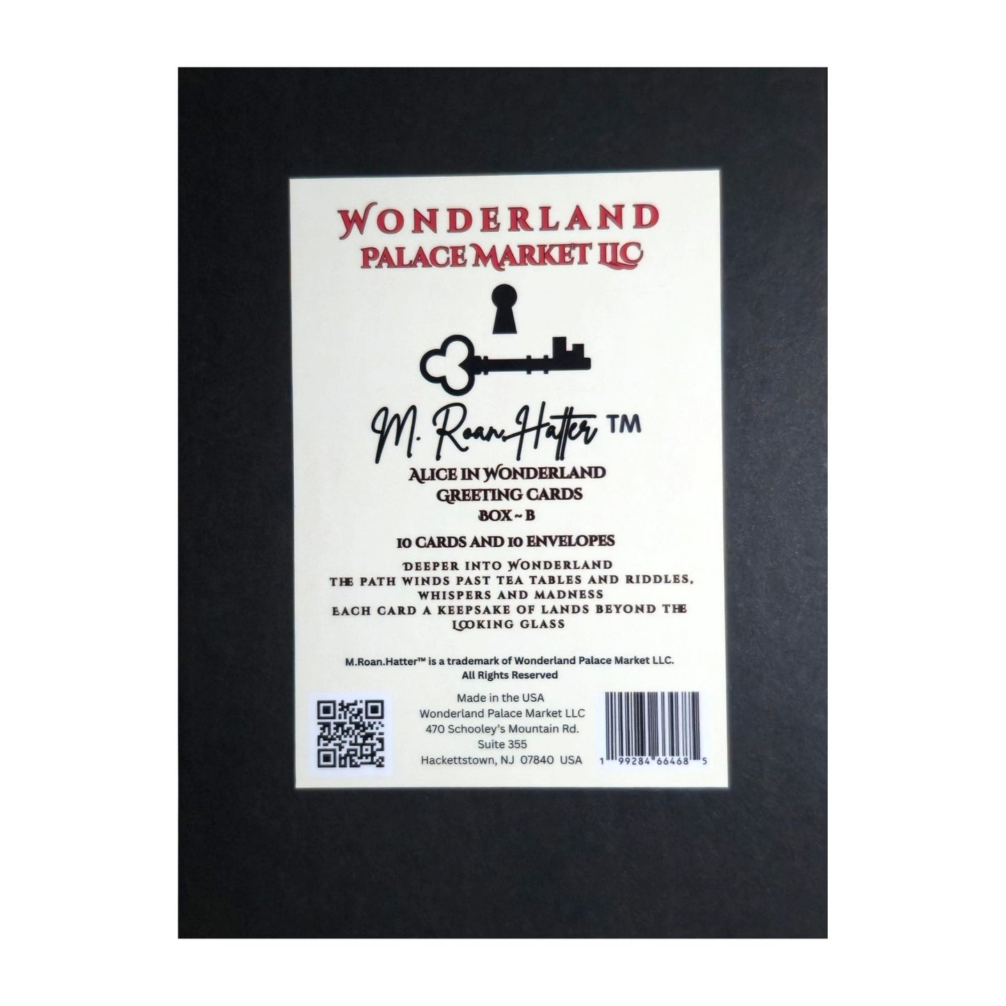 Alice in Wonderland Greeting Cards – Box B - 10 Cards and 10 Envelopes