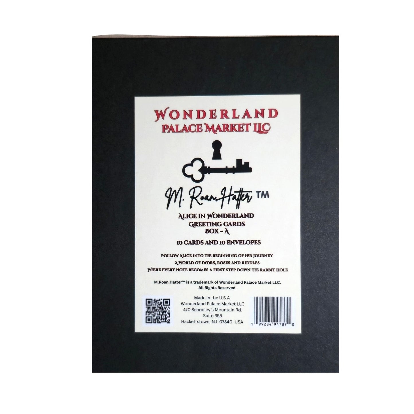 Alice in Wonderland Greeting Cards – Box A - 10 Cards and 10 Envelopes