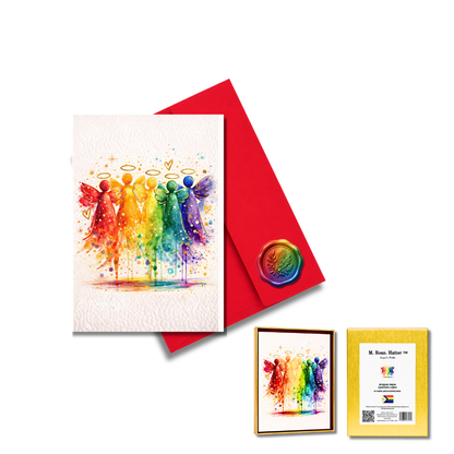 Angel’s Pride Holiday Cards – Rainbow Angel Art Set (8 Pack)