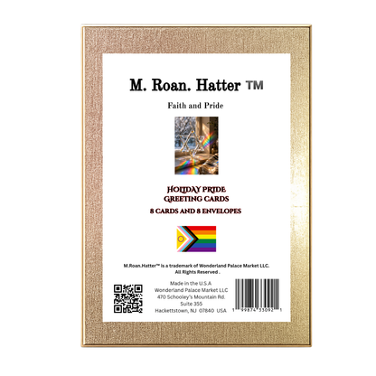 Faith and Pride Boxed Holiday Card Set - Rainbow Star of David (8-Pack)
