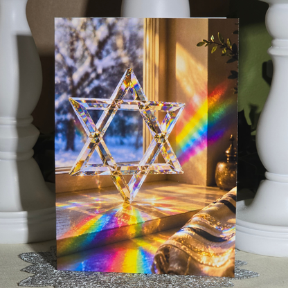 Faith and Pride Boxed Holiday Card Set - Rainbow Star of David (8-Pack)