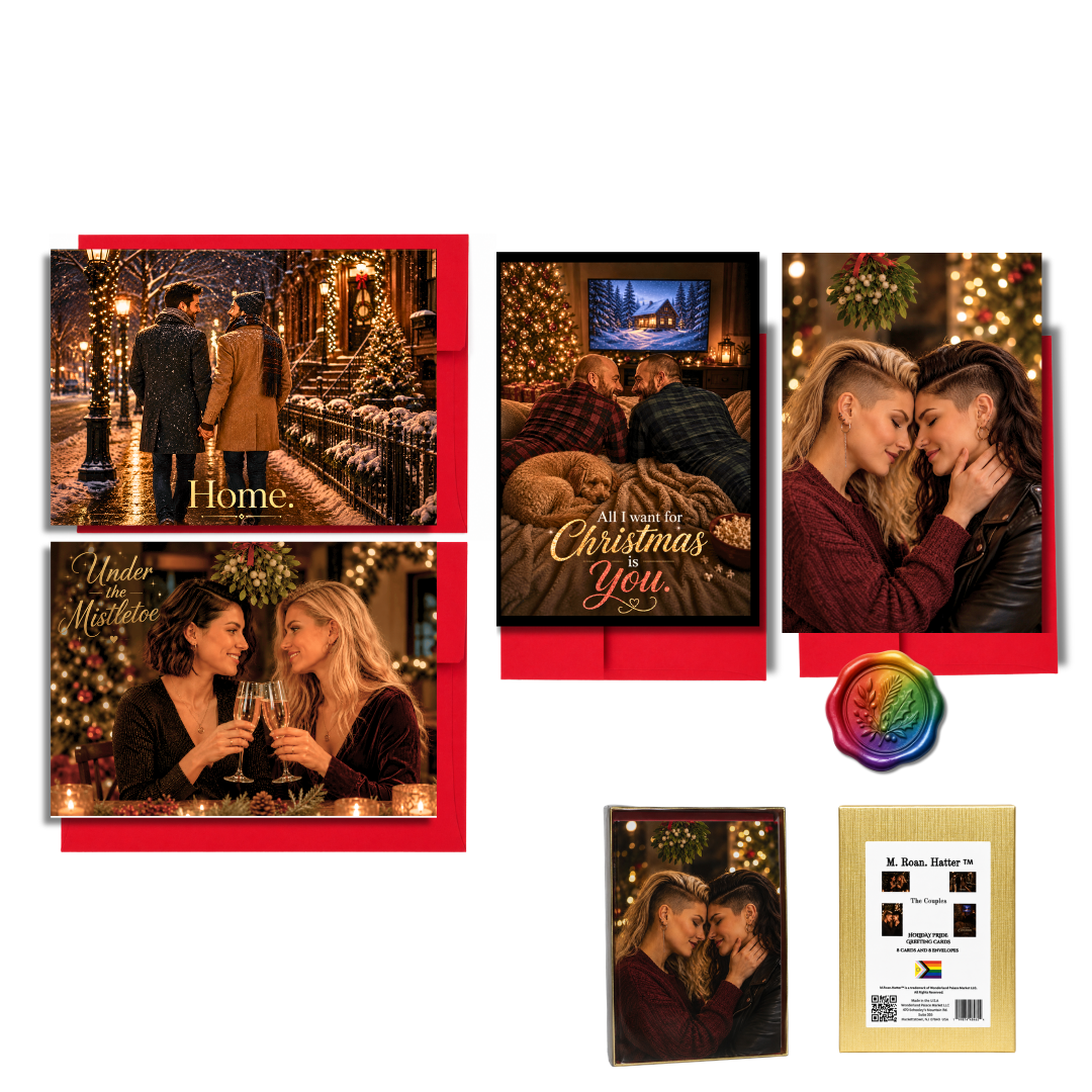 The Couples Pride Holiday Cards – LGBTQ+ Couples Christmas Set (8 Cards, 4 Designs)