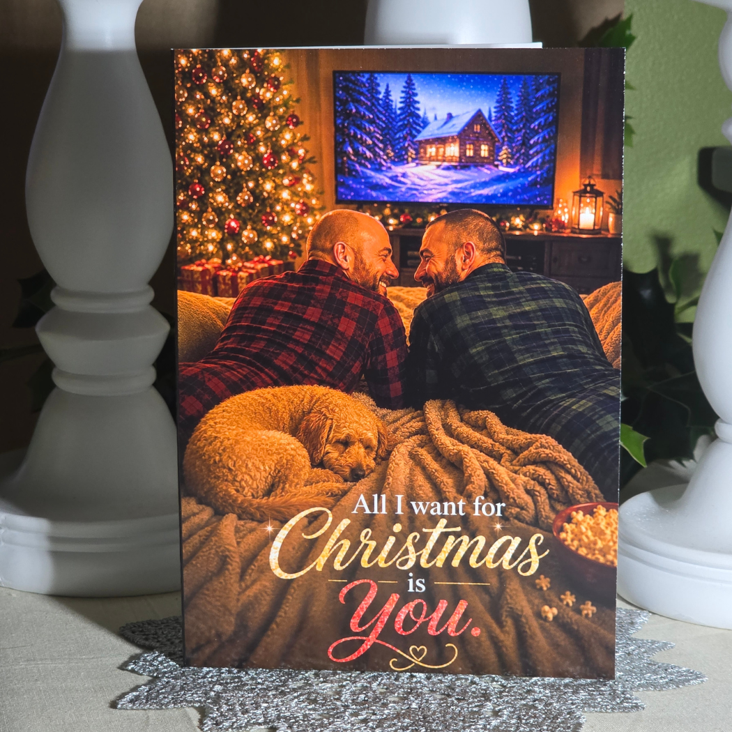 The Couples Pride Holiday Cards – LGBTQ+ Couples Christmas Set (8 Cards, 4 Designs)